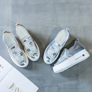 Petite Size Thicksole Rhinestone Fashion Sneakers MS17