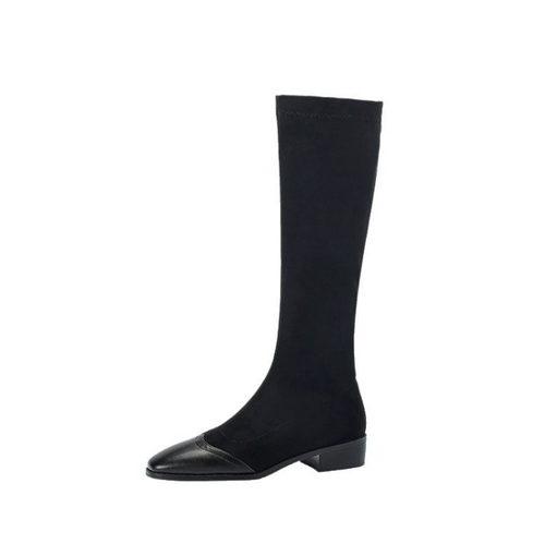 Petite Size Under Knee Block Low Heel Boots MS163