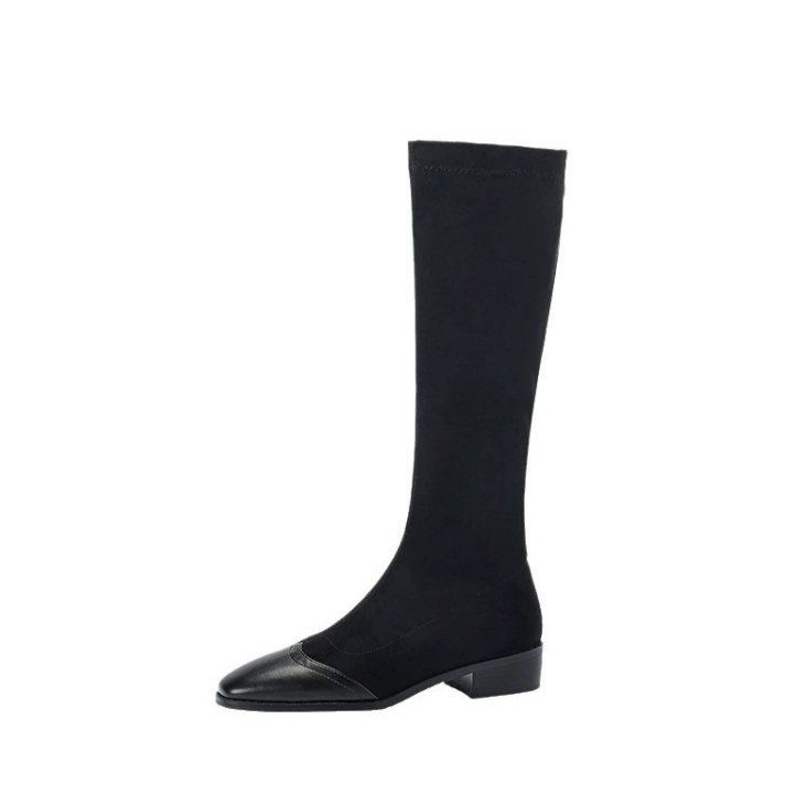 Petite Size Under Knee Block Low Heel Boots MS163