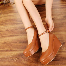 Petite Size Wedge Heel Ankle Strap Shoes ES99