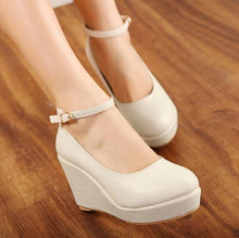 Petite Size Wedge Heel Ankle Strap Shoes ES99