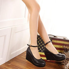 Petite Size Wedge Heel Ankle Strap Shoes ES99