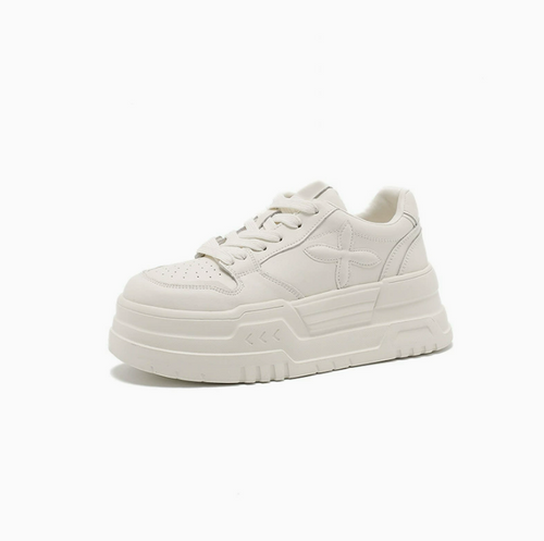 Petite Size White Thicksole Casual Shoes TS384