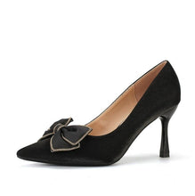 Petite Small Size Satin Heels With Bow FS345