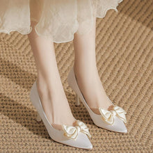 Petite Small Size Satin Heels With Bow FS345