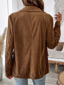 Petite Solid Color Jacket For Women PCD54