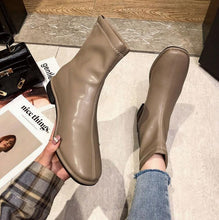 Petite Square Toe Back Zipper Short Boots TS237