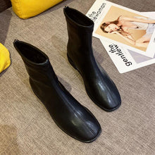 Petite Square Toe Back Zipper Short Boots TS237