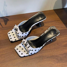 Petite Square Toe Slip On Satin Sandals FS110