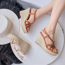 Petite Strappy High Wedge Shoes For Women MS391