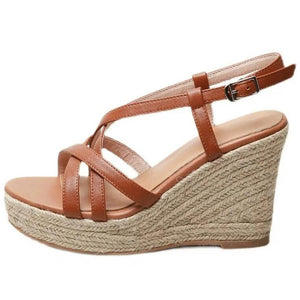 Petite Strappy High Wedge Shoes For Women MS391