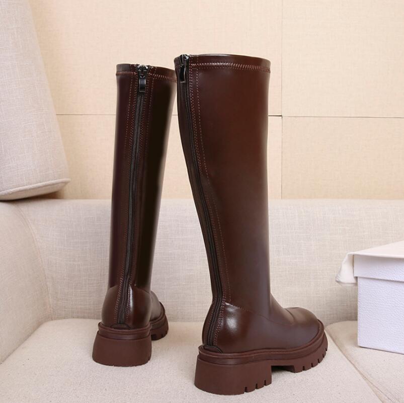 Petite Thicksole Under Knee Stretch Long Boots DS290