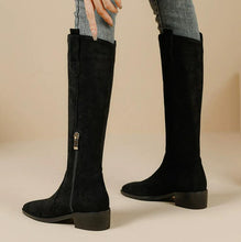 Petite Under Knee Block Low Heel Boots FS119
