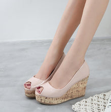 Platform Wedge Heel Peep Shoes For Small Feet Women ES102