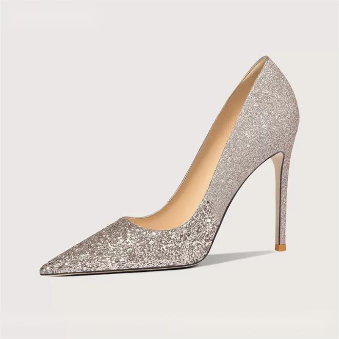 Pointed Glitter Heel Dress Shoes for Petite Feet MS356 US3(Eu33)=UK1(215mm) / Silver / 8cm Pointed Glitter Heel Dress Shoes for Petite Feet MS356 US3(Eu33)=UK1(215mm) / Silver / 8cm