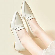 Pointy Block Heel Loafers For Small Feet ES161