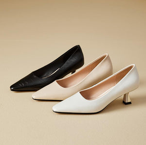 Pointy Mid Heel Petite Shoes For Women FS218