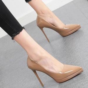 Pointy Platform Patent Heels For Small Feet TS25