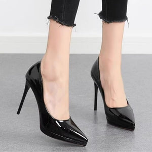 Pointy Platform Patent Heels For Small Feet TS25