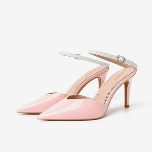 Small Feet Ankle One Strap Patent Heels MS98