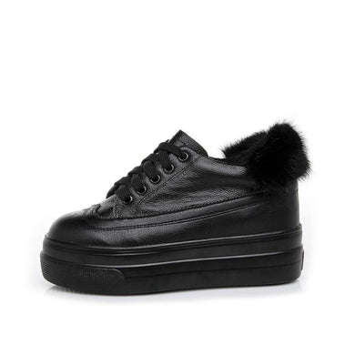 Small Feet Black Leather Casual Shoes FS259