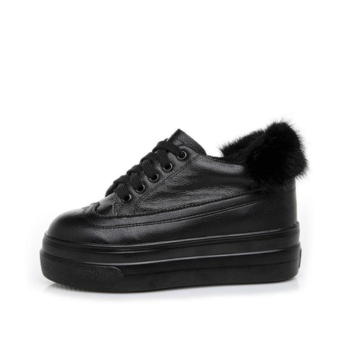 Small Feet Black Leather Casual Shoes FS259