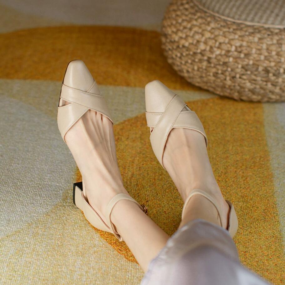 Small Feet Block Heel Ankle Strap Sandals MS110 - AstarShoes