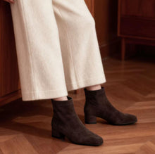 Small Feet Block Heel Square Suede Boots AW2654