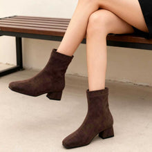 Small Feet Block Heel Square Suede Boots AW2654