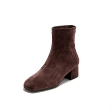 Small Feet Block Heel Square Suede Boots AW2654