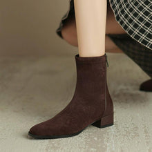 Small Feet Block Heel Suede Short Boots FS168
