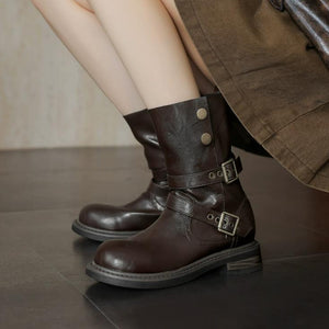 Small Feet Block Heel Western Short Boots FS306