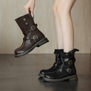 Small Feet Block Heel Western Short Boots FS306