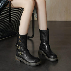 Small Feet Block Heel Western Short Boots FS306