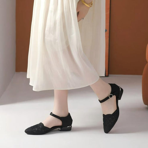 Small Feet Block Low Heel Sandal Shoes TS376