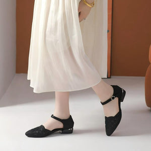 Small Feet Block Low Heel Sandal Shoes TS376