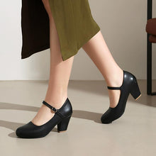 Small Feet Chunky Heel Round Toe Shoes FS289