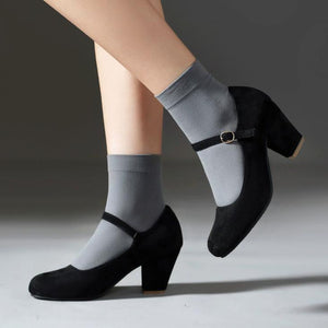 Small Feet Chunky Heel Round Toe Shoes FS289