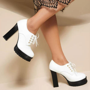 Women's Small Feet Chunky High Heel Booties TS58 AstarShoes