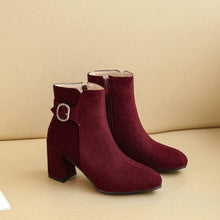 Small Feet Chunky Side Zipper Suede Ankle Boots MS274