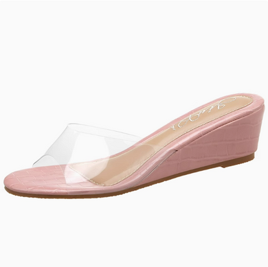 Small Feet Clear Strap Mid Wedge Sandals FS32