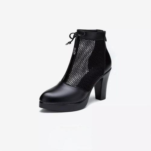 Small Feet Closed Toe Lace Mesh Short Boots TS130