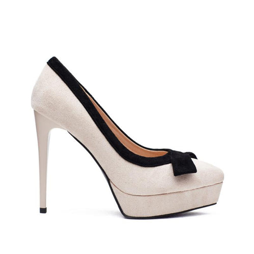 Small Feet Closed Toe Platform Suede High Heels MS138