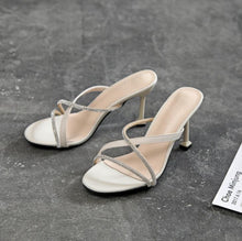 Small Feet Cross Rhinestone Strap Heeled Sandals SS2627