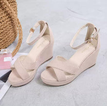 Small Feet Cross Strap Wedge Sandal Shoes FS367