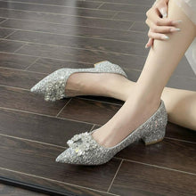 Small Feet Glitter Block Flat Heel Shoes FS325
