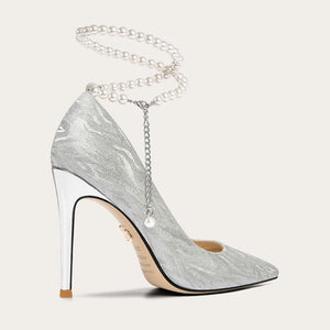 Small Feet Glitter Pearl Ankle Strap Pump Shoes MS353