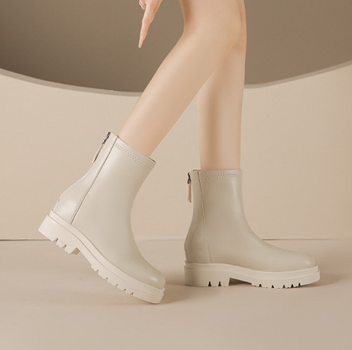 Small Feet Inner Heel Back Zipper Short Boots TS139