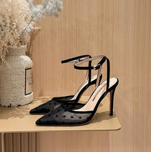 Small Feet Lace Mesh Ankle Strap Heels GS372