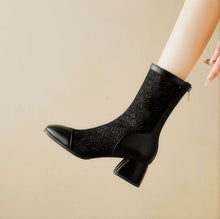 Small Feet Lace Mesh Chunky Short Boots MS167
